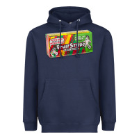 Navy old school fruit stripe gum Heavyweight Hoodie - lanVoArt