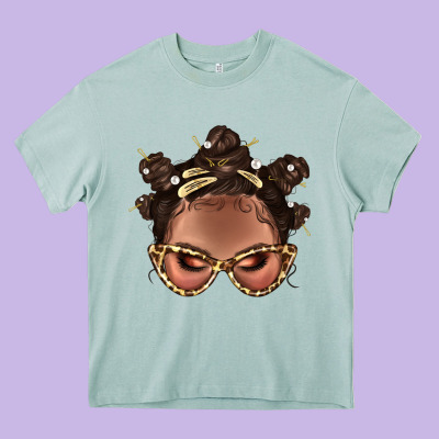Afro Bantu Knots Hairstyles Messy Bun With Clasp Bbs  2 Heavy Core Tee Designed By Bundleandbundleshop