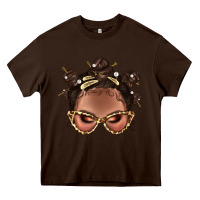 Chocolate Brown Afro Bantu Knots Hairstyles Messy Bun With Clasp Bbs  2 Heavy Core Tee - BundleAndBundleShop