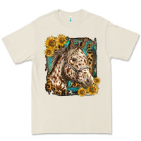Appaloosa Horse With Sunflowers And Western Background Premium Tee | Teevron