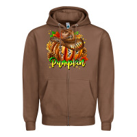 Chestnut Hello Pumpkin Zipper Hoodie - CowhideDigitalArt