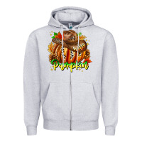 Heather Grey Hello Pumpkin Zipper Hoodie - CowhideDigitalArt