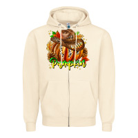 Sandshell Hello Pumpkin Zipper Hoodie - CowhideDigitalArt