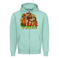 Seafoam Hello Pumpkin Zipper Hoodie - CowhideDigitalArt