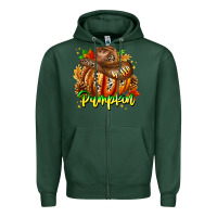 Sports Green Hello Pumpkin Zipper Hoodie - CowhideDigitalArt