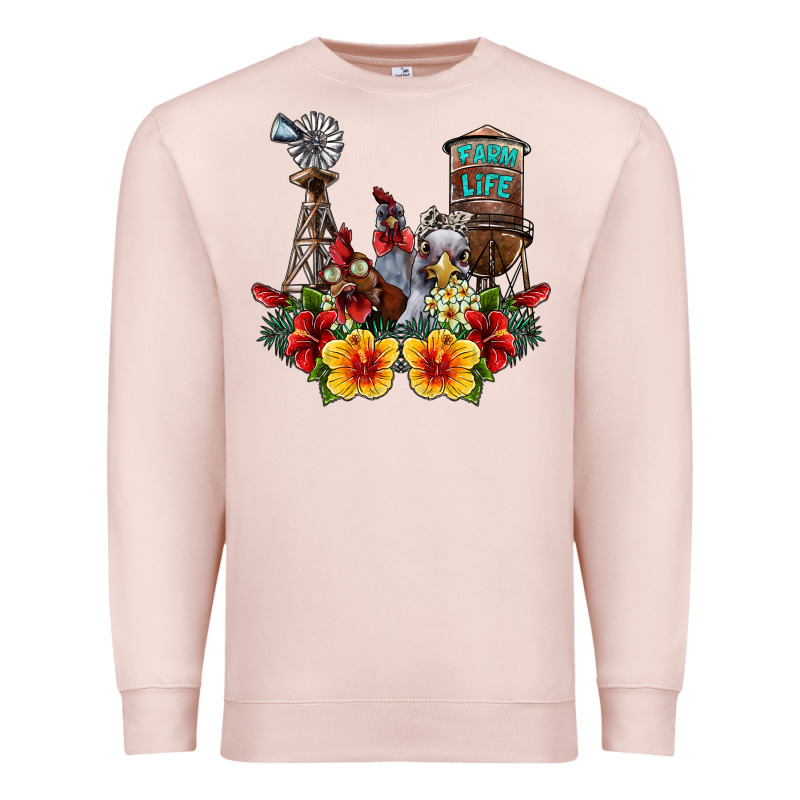 Farm Life Chicken Premium Sweatshirt by SublimationCraftShop | Teevron
