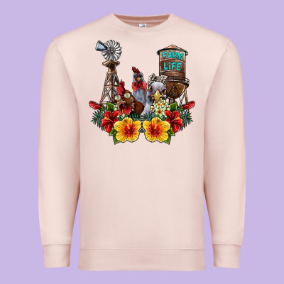 Farm Life Chicken Premium Sweatshirt Designed By Sublimationcraftshop