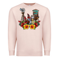 Pale Pink farm life chicken Premium Sweatshirt - SublimationCraftShop