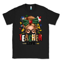 Black teacher life blonde caucassian messy bun Classic Tee - texasbilliewilder