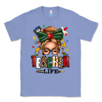 Colony Blue teacher life blonde caucassian messy bun Classic Tee - texasbilliewilder