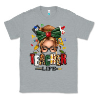 Heather Grey teacher life blonde caucassian messy bun Classic Tee - texasbilliewilder