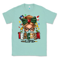 Seafoam teacher life blonde caucassian messy bun Classic Tee - texasbilliewilder