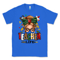 True Royal teacher life blonde caucassian messy bun Classic Tee - texasbilliewilder