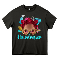 Asphalt Afro Bantu Knots Red Hairdresser With Leopard Glasses Bbs Heavy Core Tee - BundleAndBundleShop