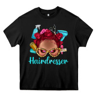 Black Afro Bantu Knots Red Hairdresser With Leopard Glasses Bbs Heavy Core Tee - BundleAndBundleShop