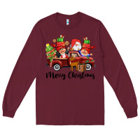 Burgundy merry christmas truck gnomies Long Sleeve Tee - CowGirlArtShop