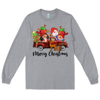 Heather Grey merry christmas truck gnomies Long Sleeve Tee - CowGirlArtShop