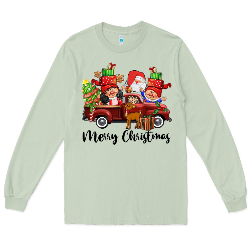 Merry Christmas Truck Gnomies Long Sleeve Tee by CowGirlArtShop | Teevron