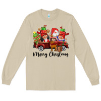 Mushroom merry christmas truck gnomies Long Sleeve Tee - CowGirlArtShop