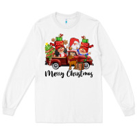 White merry christmas truck gnomies Long Sleeve Tee - CowGirlArtShop