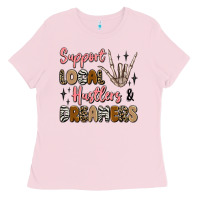 Bubblegum Pink support local hustlers and dreamers Ladies Tee - Artiststas
