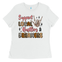White support local hustlers and dreamers Ladies Tee - Artiststas
