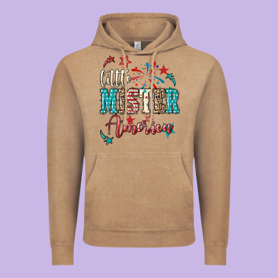 Little Mister America 4th Of July Vintage Hoodie Designed By Howdyjamesfarm