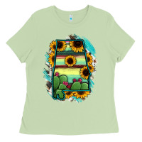 Matcha Alabama Map Sunflower Cactus Serape Ladies Tee - RanaPortraitStore
