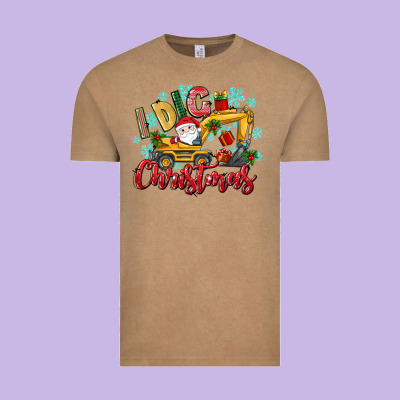I Dig Christmas Vintage Tee Designed By Texasbilliewilder