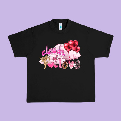 Clouds Of Love With Balloons Valentine's Day Urban Heavy Tee Designed By Howdyjamesfarm
