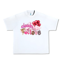 White Clouds of love with balloons Valentine's Day Urban Heavy Tee - HowdyJamesFarm