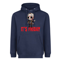Navy Funny Friday 13th Funny Halloween Horror Heavyweight Hoodie - lanVoArt