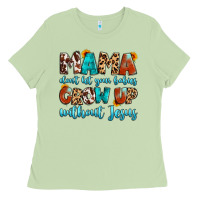 Matcha mama dont let your babies grow up without jesus Ladies Tee - Artiststas