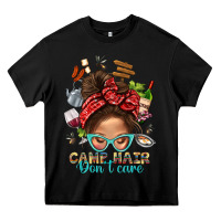 Black Camp Hair Dont Care Messy Bun Bbs Heavy Core Tee - BundleAndBundleShop