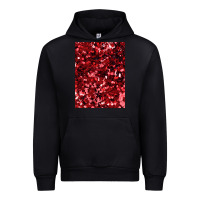 Black red glitter party sequins Urban Hoodie - lanVoArt