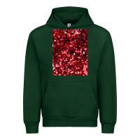 Forest Green red glitter party sequins Urban Hoodie - lanVoArt