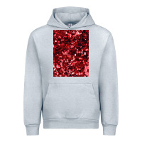 Heather Grey red glitter party sequins Urban Hoodie - lanVoArt