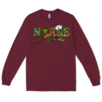 Burgundy st patrick's day nurse Long Sleeve Tee - RanaPortraitStore