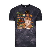 Cloud Black Just a girl who loves Fall afro woman Vintage Tee - NancyCooperArtShop