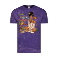 Cloud Purple Just a girl who loves Fall afro woman Vintage Tee - NancyCooperArtShop