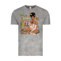 Cloud Rock Just a girl who loves Fall afro woman Vintage Tee - NancyCooperArtShop