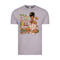 Vintage Zinc Just a girl who loves Fall afro woman Vintage Tee - NancyCooperArtShop
