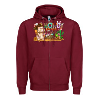 Burgundy Easter Howdy Peeps Bunny Zipper Hoodie - CowhideDigitalArt