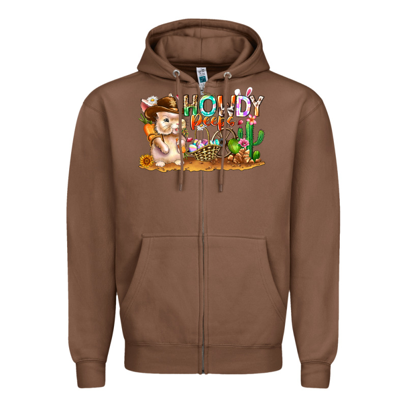 Easter Howdy Peeps Bunny Zipper Hoodie by CowhideDigitalArt | Teevron