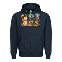 Navy Easter Howdy Peeps Bunny Zipper Hoodie - CowhideDigitalArt
