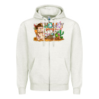 Oatmeal Heather Easter Howdy Peeps Bunny Zipper Hoodie - CowhideDigitalArt