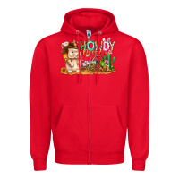 Red Easter Howdy Peeps Bunny Zipper Hoodie - CowhideDigitalArt