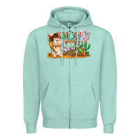 Seafoam Easter Howdy Peeps Bunny Zipper Hoodie - CowhideDigitalArt