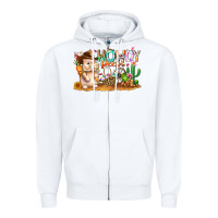 White Easter Howdy Peeps Bunny Zipper Hoodie - CowhideDigitalArt