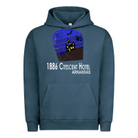 Pigment Midnight Navy 1886 Crescent Hotel Eureka Springs Arkansas USA Halloween Haunted Bat  Urban Hoodie - lanVoArt
